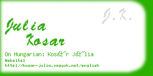 julia kosar business card